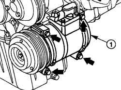 Снятие крепления компрессора системы кондиционирования